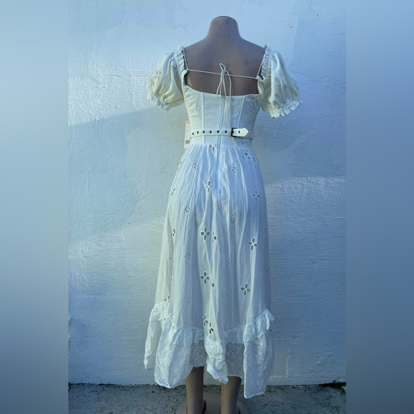 Lacemade Chic White Eyelet Midi Dress - Picture 7 of 14